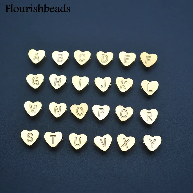 

24pc Gold color Stainless Steel Heart Beads Jewelry Making Supplies