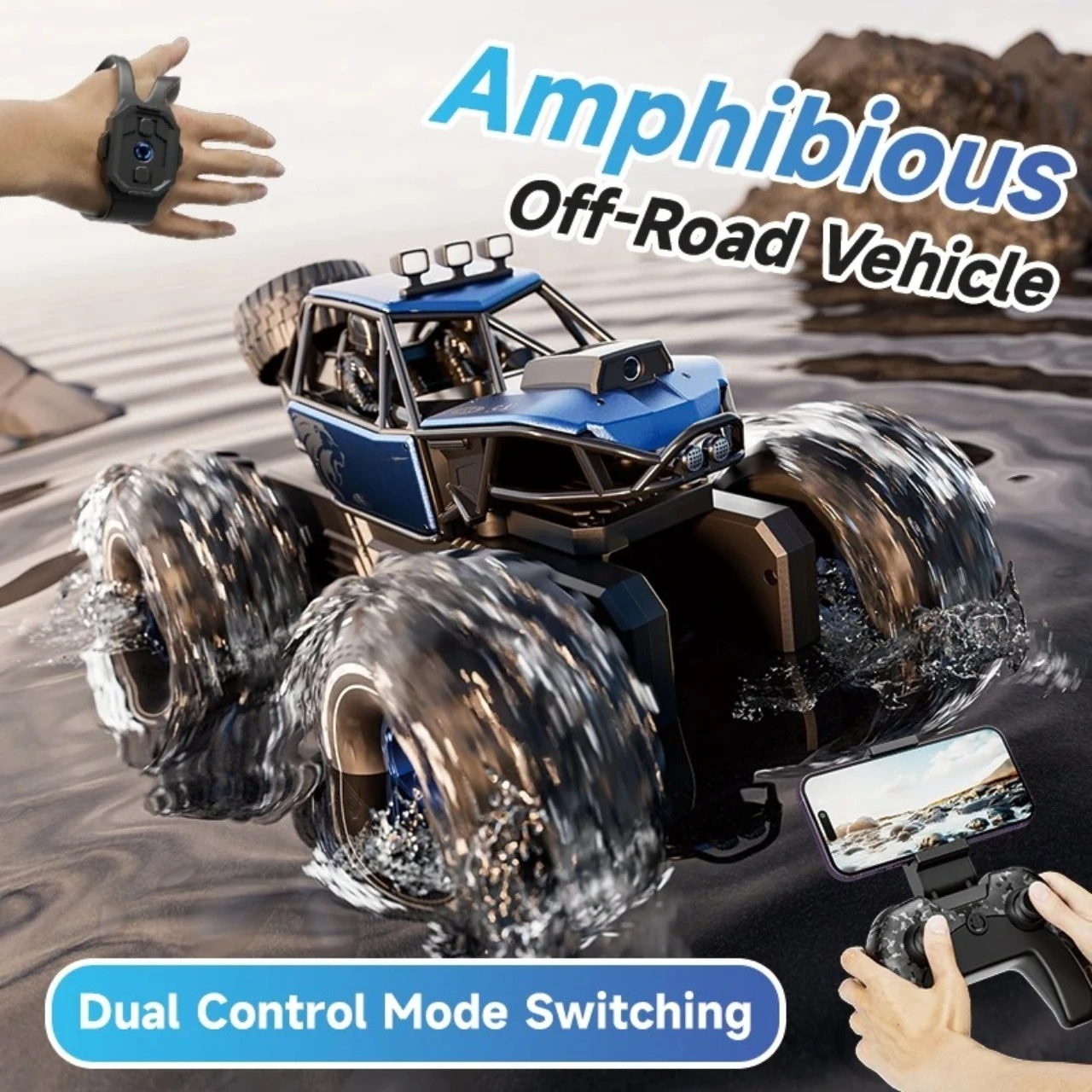 The new remote control vehicle Y10,with radio frequency of 2.4G and waterproof amphibious stunt vehicle feature,Gift ornaments.