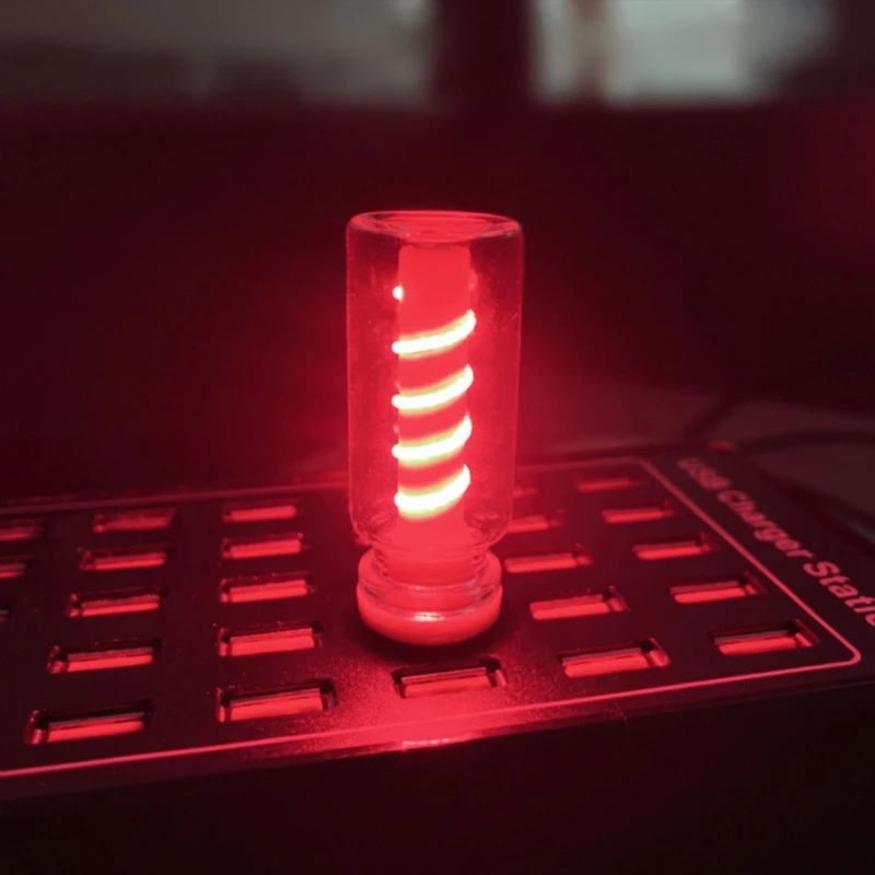 Creative Decoration Ceramic USB Light Bulb Helical Filament Design With Touch Dimming For Car Home Lighting