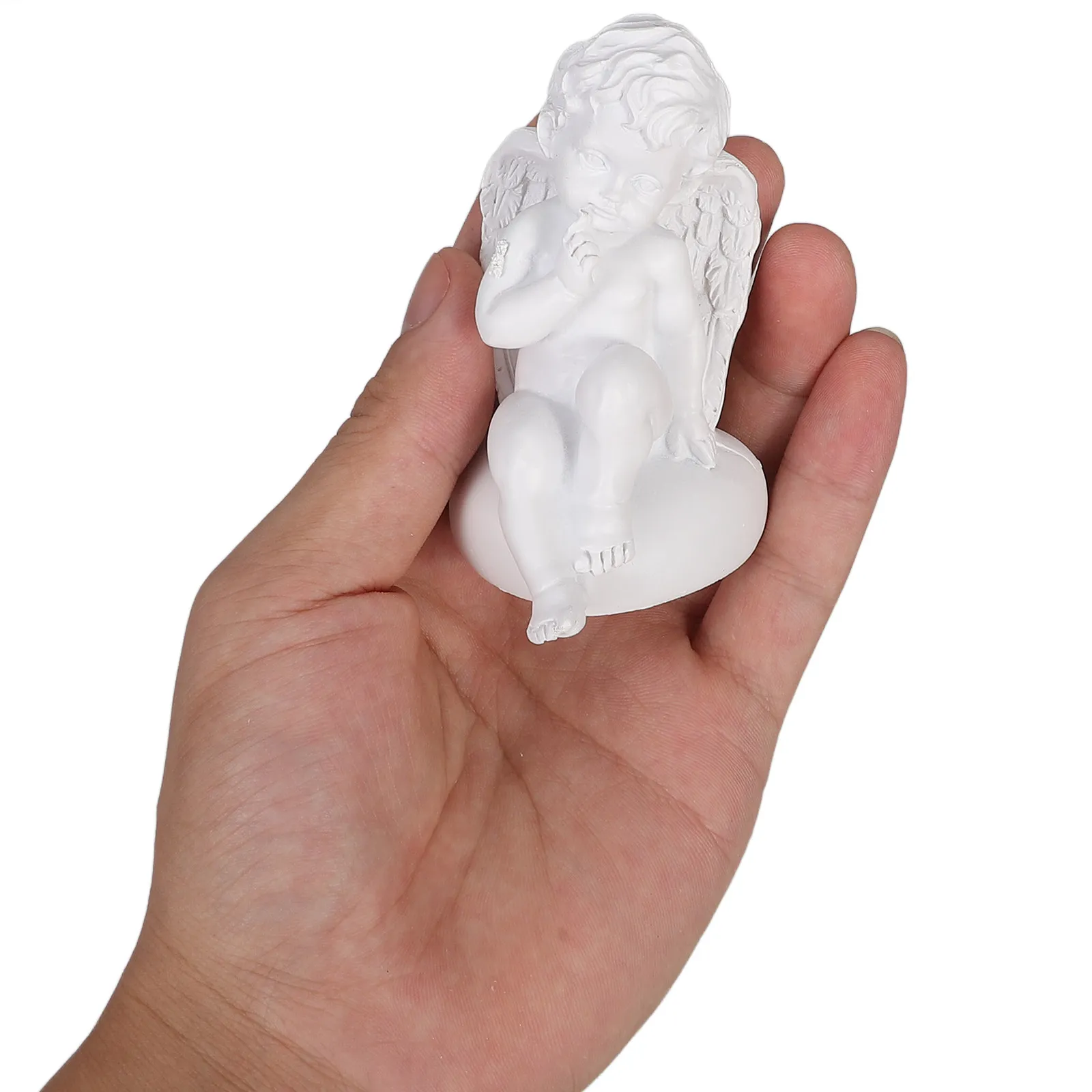 4Pcs Mini Angel Statue Cherub Decorations Kneeling Winged Cupid Ornaments for Home Office Desk Shelf Living Room Bedroom Wall