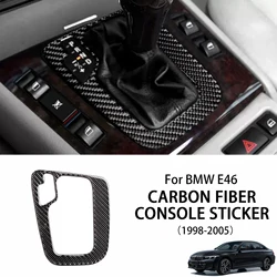 Car Carbon Fiber Console Gear Shift Panel Frame Cover Trim Sticker for BMW E46 98-05 Car Interior Styling