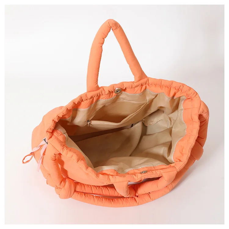 Casual Nylon Padded Tote Bag Designer Soft Puffer Women Shoulder Crossbody Bags Simple Vintage Large Capacity Handbags 2026