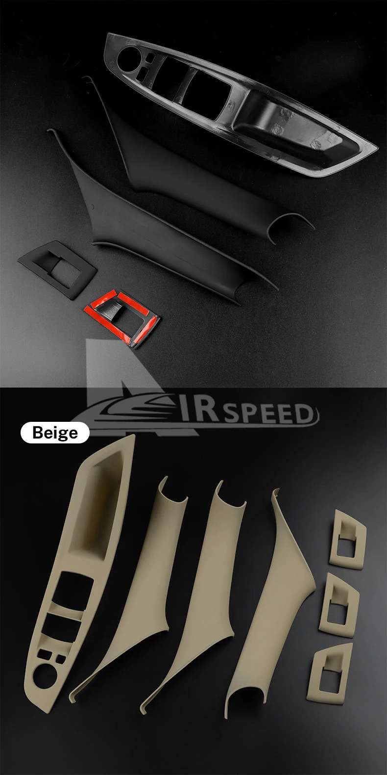 AIRSPEED für BMW F10 F11 520i 523i 525i 528i 530i 5er 2011–2017, hochwertiger ABS-Beifahrertürverkleidungsgriff, LHD RHD – Detail 9