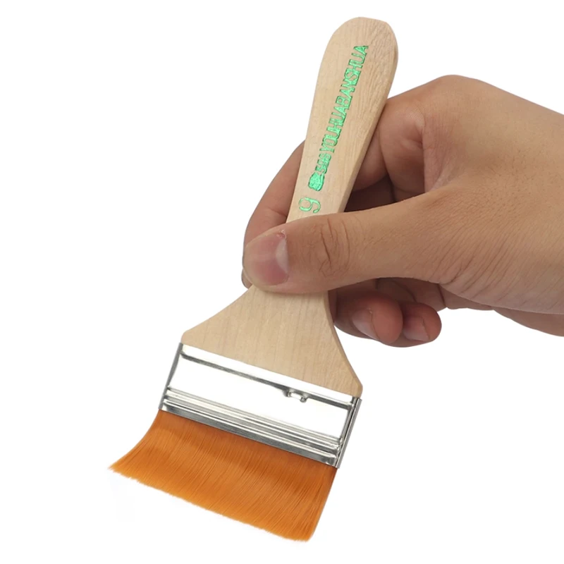 مجموعة فرش رسم زيتية احترافية برأس مسطح من النايلون - لا تساقط مثالية للأكريليك والألوان المائية - أداة مثالية لطلاب الفن