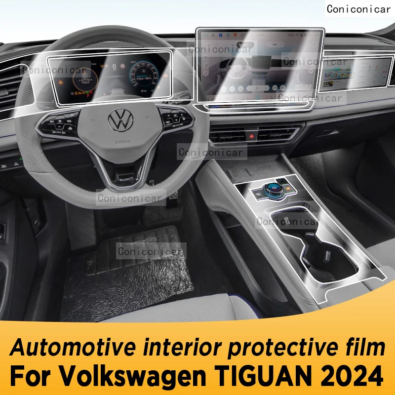 

For VOLKSWAGEN TIGUAN 2024 Gearbox Panel Navigation Automotive Interior Screen TPU Protective Film Anti-Scratch Accessories