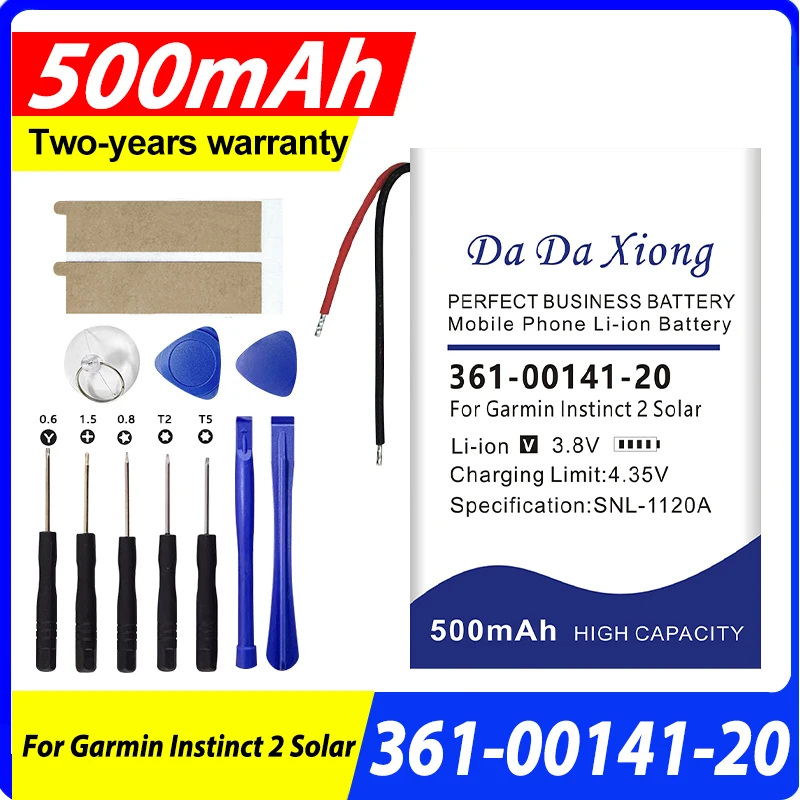 

500mAh 361-00141-20 Battery ForGarmin Instinct 2 Solar Replace Watch Bateria