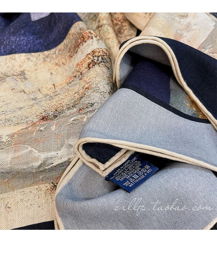 مزدوجة الوجه شالات الشتاء الفاخرة مصمم شالات النساء اليد رولارد وشاح الحرير والأوشحة الصوفية عاشق هدية الكريسماس 135 سنتيمتر #3