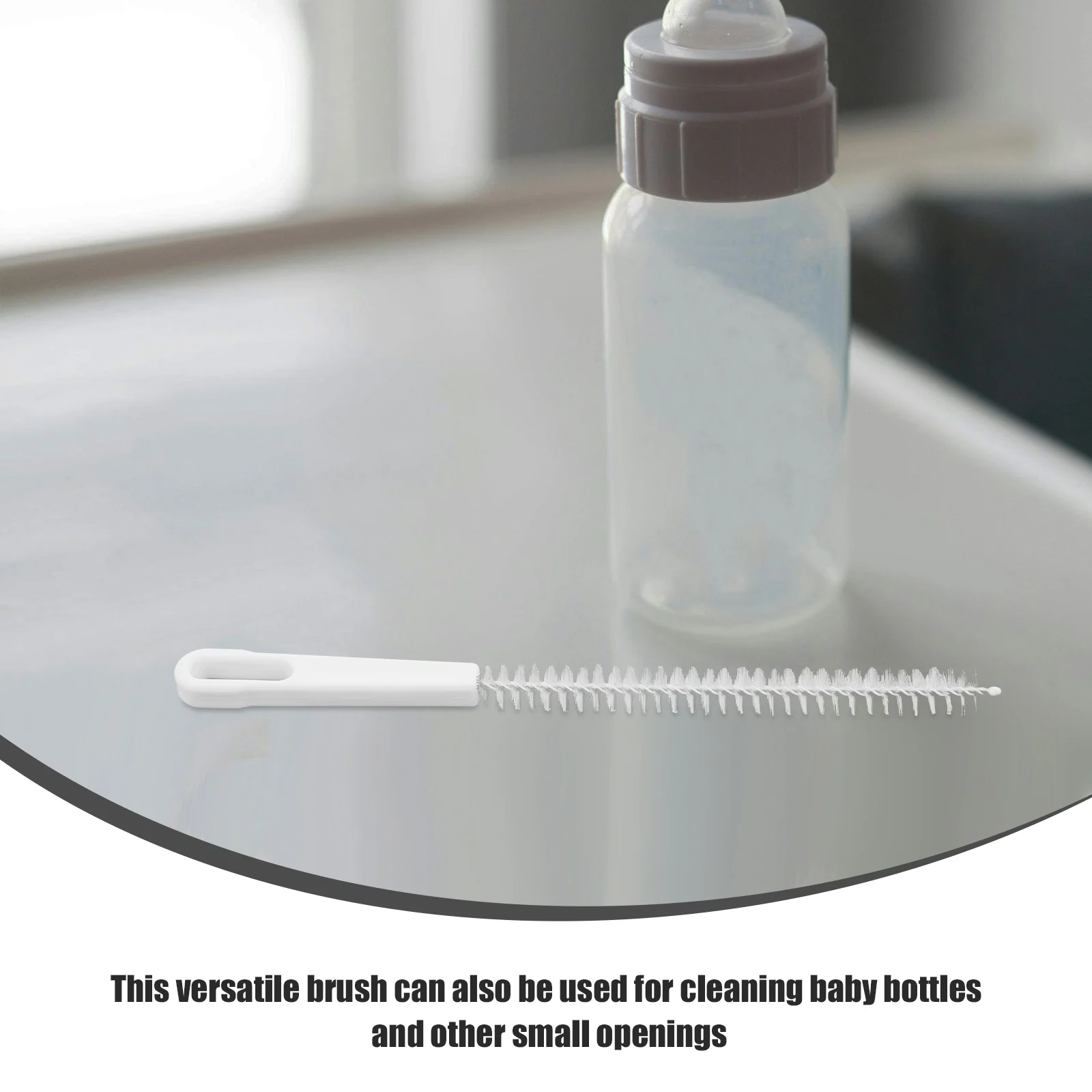 

2pcs Lotus Hole Long Straw Cleaner Brush Brush Soft Plastic Long Handle for Sink Drain Straw Cleaner