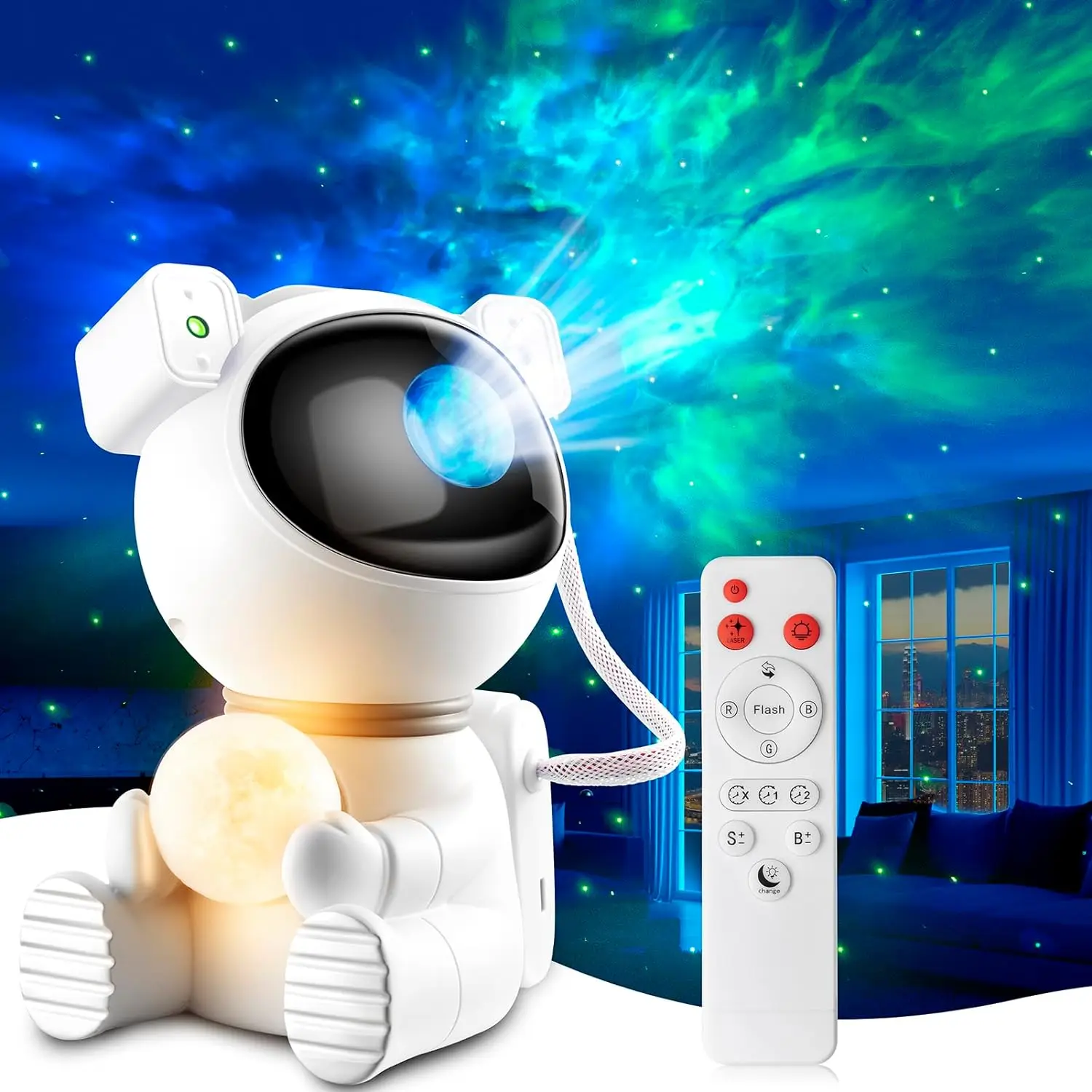 Astronaut Star Galaxy Projector Lamps Starry Sky Night Light Moon LED Lamp for Home Room Bedroom Decorative Luminaires kids Gift