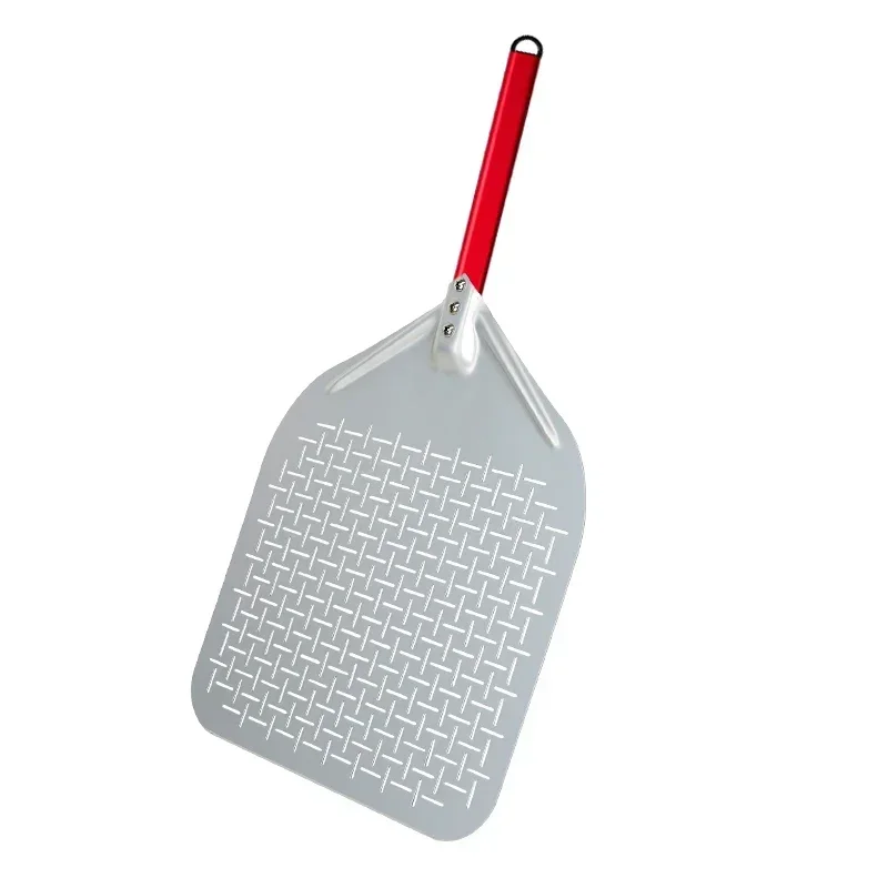 14 /13/12 Inch Perforated Pizza Peel Rectangular Pizza Shovel Aluminum Hard Coating Pizza Peel Paddle Short Tool