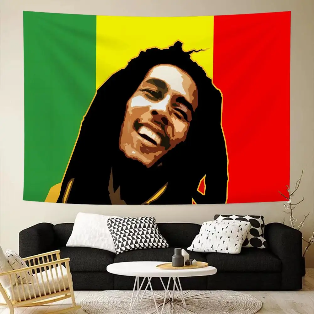Reggae Singer Bob M-marley Tapestry House Bedroom Living Bar Garden Microfiber Decoration Background