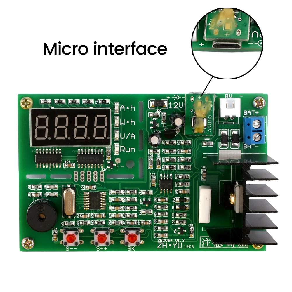 TOP Lithium Battery Tester ZB206+V1.3 18650 Lithium Battery Tester ZB206 V1.3 DC 5V 12V Battery Capacity Tester with Resistance