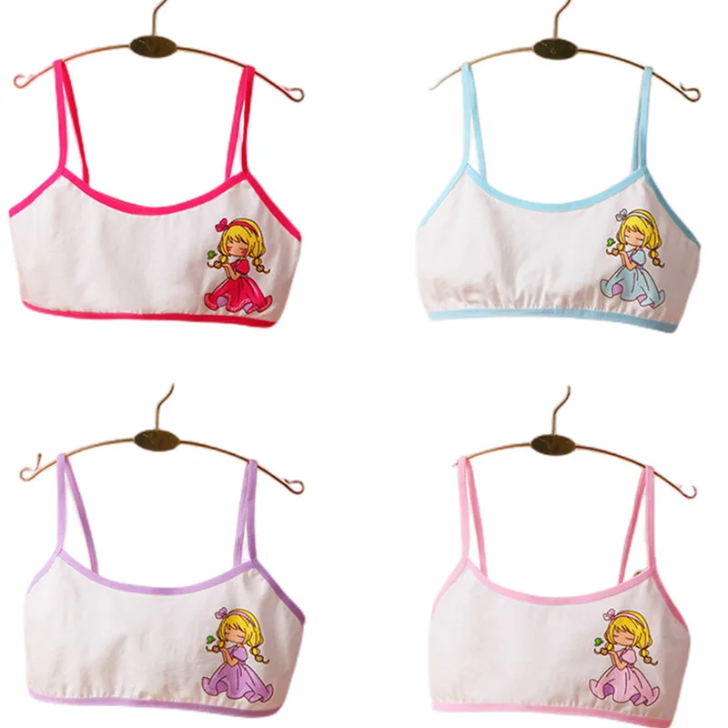 Teen Girl Bra Cotton Underwear Teenager Girl Training Bra Growing Children Quality Top Tanks Bra Free Size For 8-14T Girls