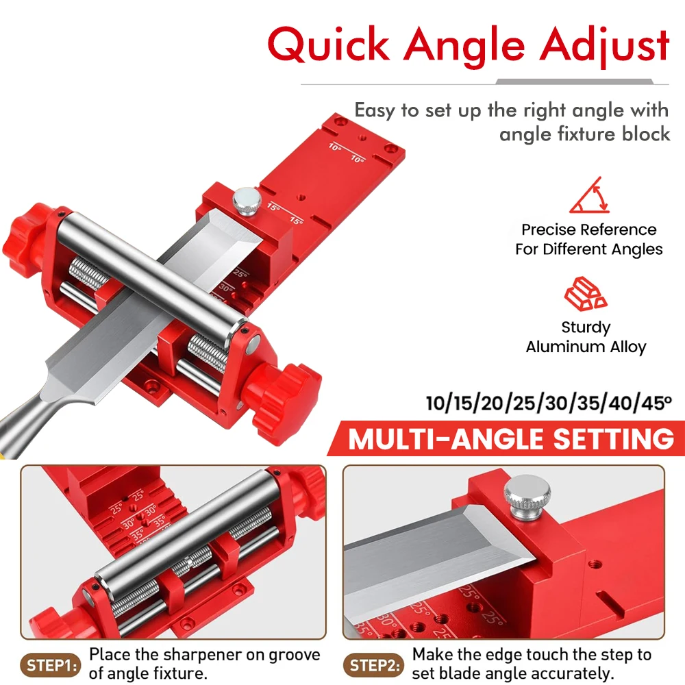 Chisel Sharpening Jig Kit for Woodworking, Adjustable 0.1