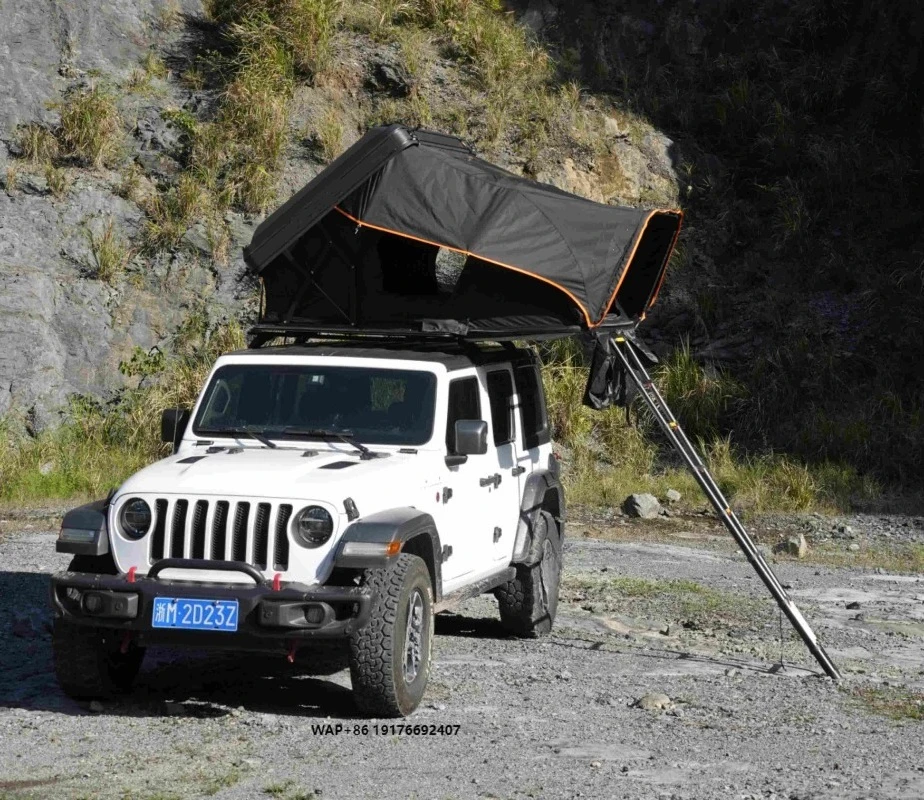 Roof Top Tent Ladder Telescopic - ハードシェルルーフトップボックスルーフテント、二層フォックスウィングオーニング、防水リップストップ生地、伸縮式はしご、スカイビューウィンドウ