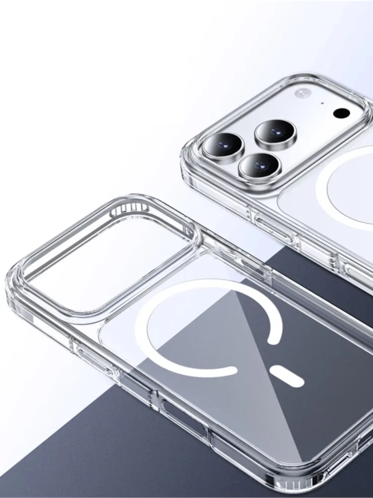 Oryginalne przezroczyste etui magnetyczne kompatybilne z Magsafe do iPhone 18 Pro Max 17 16 15 14 13 12 11 Pro Max, ochronne etui odporne na upadki. — 2