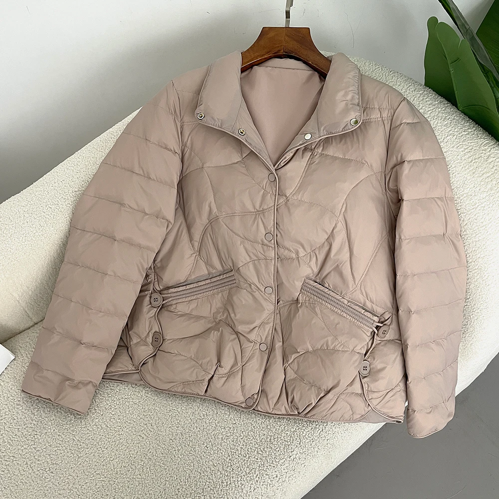 Piumino da donna 2024 nuovo piumino Street Fashion piumino d'anatra bianco freddo caldo abbigliamento femminile Casual