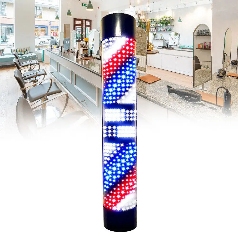 LED Rotating Wall Light Barber Pole Waterproof Salon Barber Pole Shop Sign Light