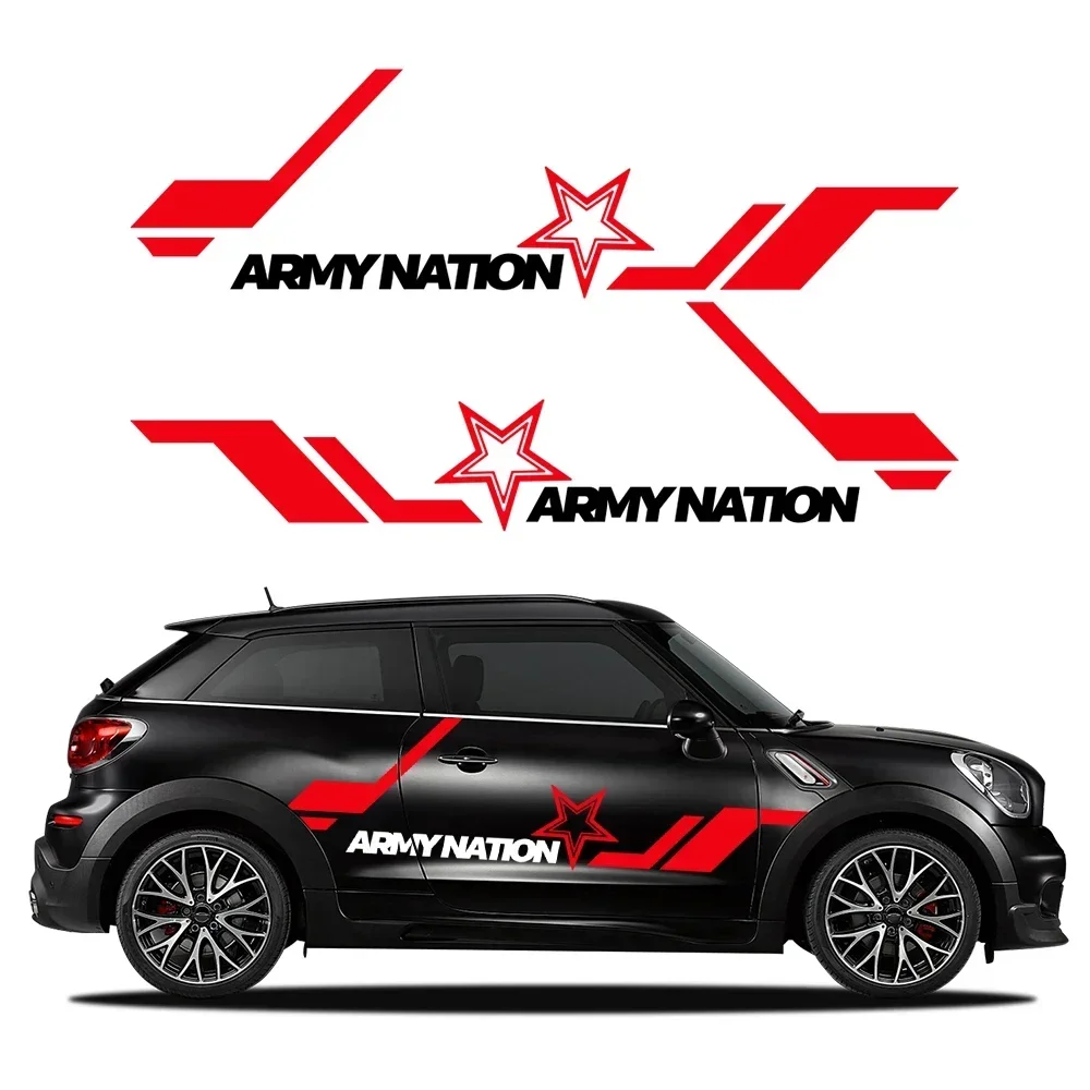 

2Pc Car Side Sticker Creative Five-pointed Star DIY Decals For MINI Cooper S One JCW F56 F55 F60 R56 R60 R61 R56 F54 Accessories