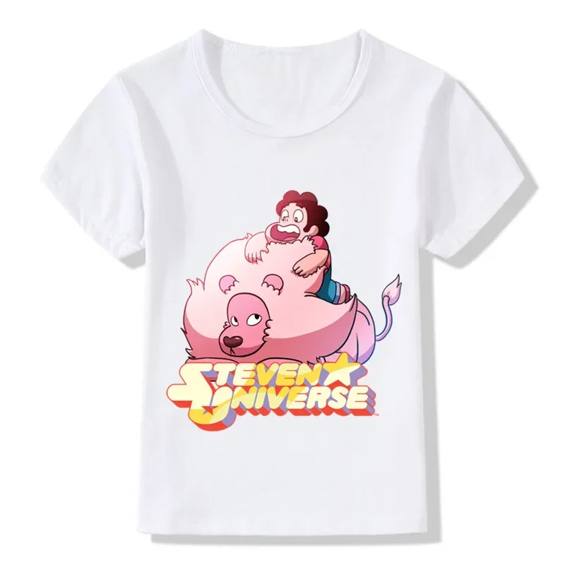 Children Summer Steven Universe Logo Design Funny T-Shirt Kids Baby Cute Cartoon Clothes Boys Girls Fashion Tops Tees,