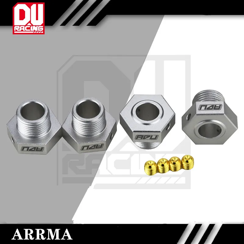

ADU Racing 4 PCS Tire Adapters 7075-T6 thicken 17mm Wheel Hex Hub Adapter DU4010 For Arrma 6s RTR EXB RC Car FELONY MOJAVE