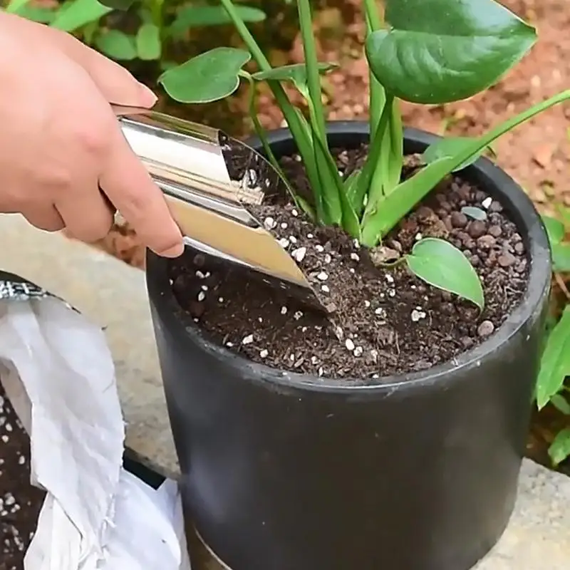 

Plant Soil Scoop 3X Bonsai Soil Scoop Stainless Steel Shovel Rust-Proof Bonsai Hand Scooper Tool With Comfortable Grip For