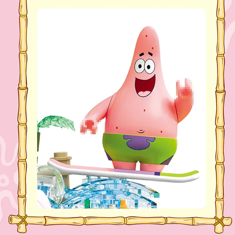 509 個スポンジボブシリーズビルディングブロックパトリックスターデザートハウスサーフショップシーンモデルキットデスクトップ装飾おもちゃギフト子供のための