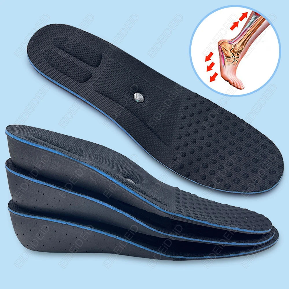 

1/2 пары невидимых массажных спортивных стельок для увеличения роста, дышащая подушка для мужчин и женщин, рост 2 см/3 см/4 см/5 см EID