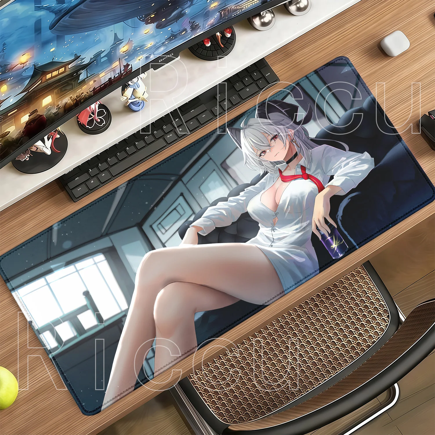 Zani Wuthering Waves WuWa Anime Sexy Girl Mousepad Gaming Keyboard Large Anti-slip Rubber Desk Mat PC HD Printing ESports Carpet