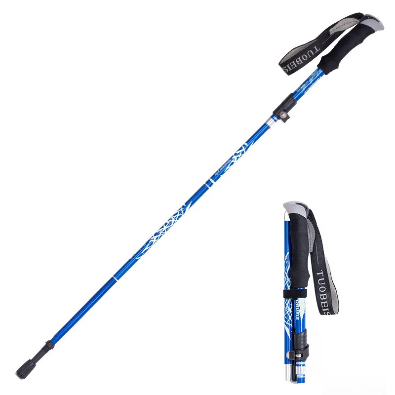 

Ultralight Aluminum Alloy 5Sections Walking Poles Adjustable Trekking Poles Telescopic Walking Sticks Anti Shock Hiking Stick