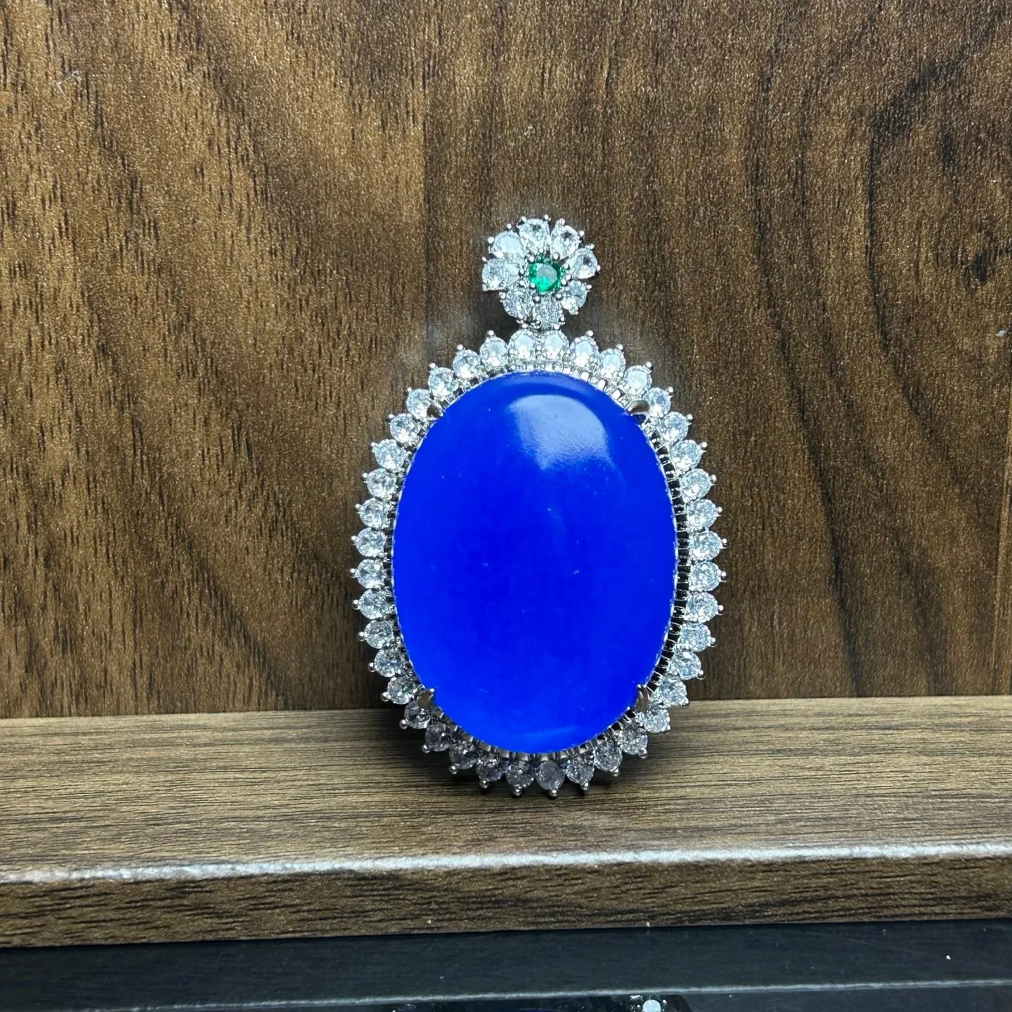 Real Natural High Ice Blue Burme Jade Jadeite amulet Pendant&Necklace