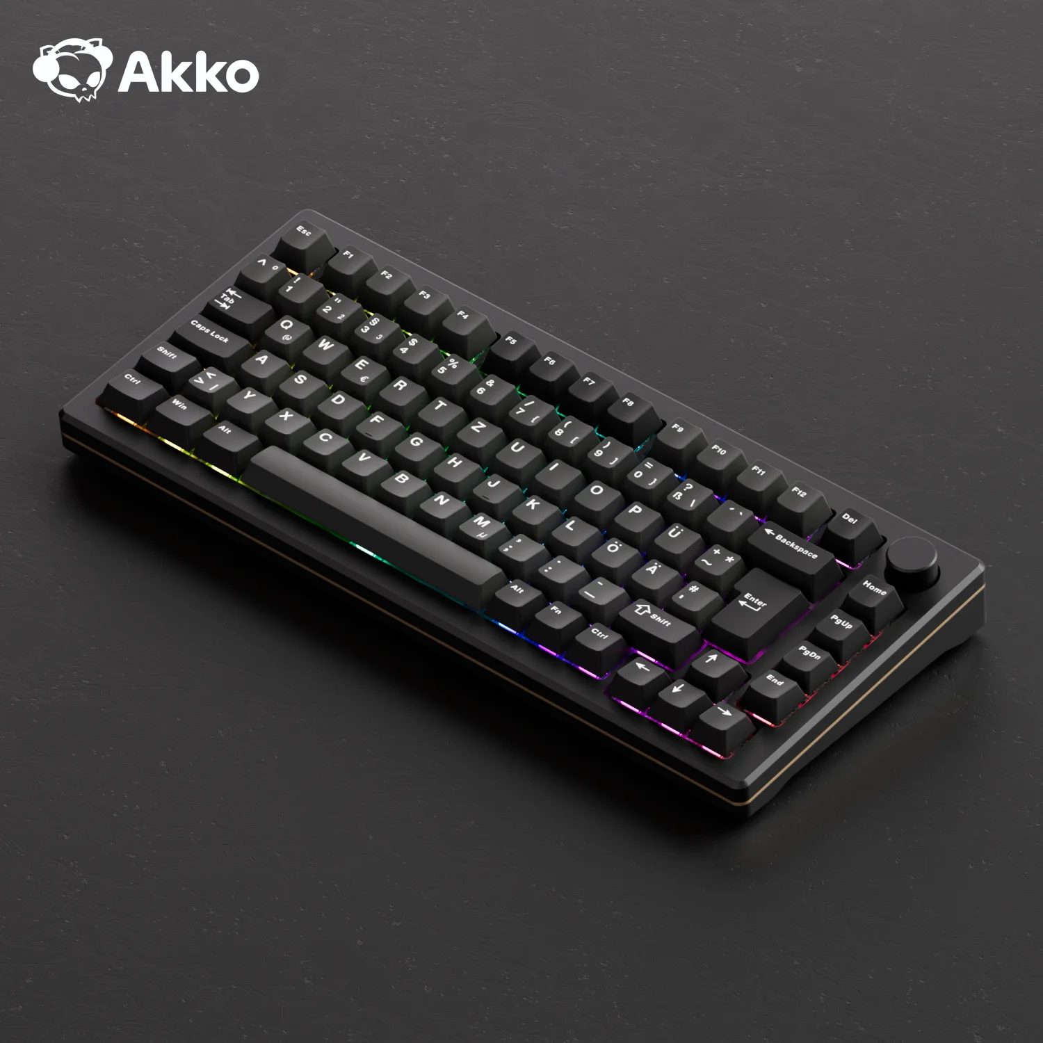 

Механическая клавиатура Akko MOD007B HE, черная, 75% ISO-DE, магнитный переключатель, быстрый триггер, 0,005 мм, 8K, игровая клавиатура ARGB, алюминий с ЧПУ