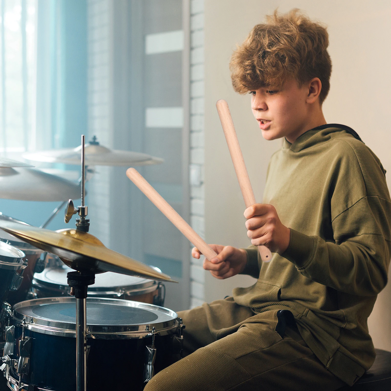 

1 Pair Taiko Drumsticks Wooden Made For Kids Rhythm Music Stick Lightweight Jazz Drum Hammer Percussion Instrument Accessories