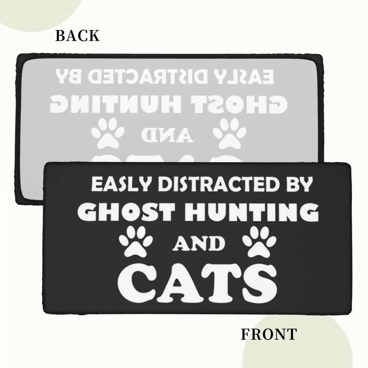 Easily Distracted By Ghost Hunting And Cats Customized Rectangular Tablecloth Oilproof Table Cover for Dining Events Table Cloth