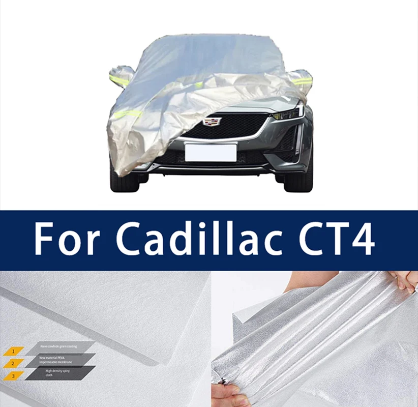 

Full car hood dust-proof outdoor indoor UV protection sun protection and scratch resistance For Cadillac CT4 Car Umbrella