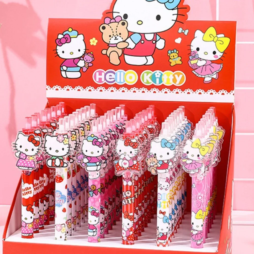 

6pcs/set Sanrio Anime Peripheral Cartoon Cute Hello Kitty Originality Patch Pupil Diary Examination Gel Pen Study Stationery