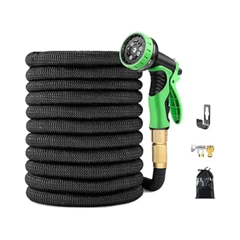 for Popular Watering Pipe With Hanger Expandable Garden Hose Wholesale 9 10 Functions Nozzle Retractable Reel for Gardening