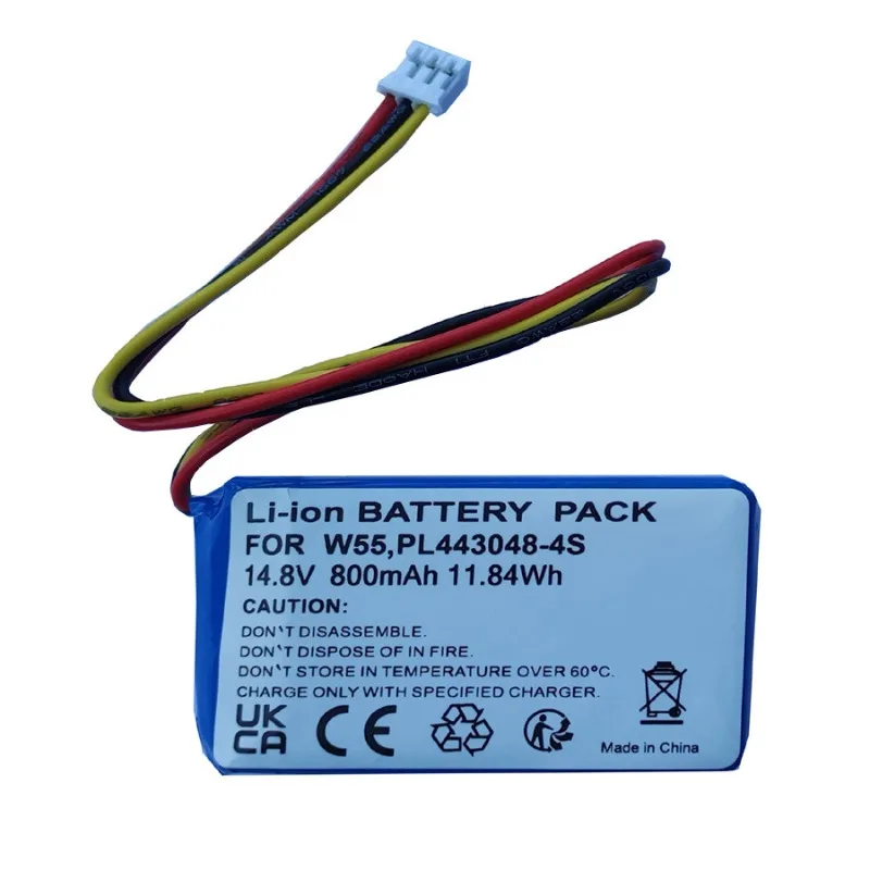 New CP-HT55 14.8V 11.84Wh 800mAh Window Washer Robot Battery for Hutt W55 W66 DDC55 DDC51 G104 DDC5 C6 W610 W8 PL443048-4S