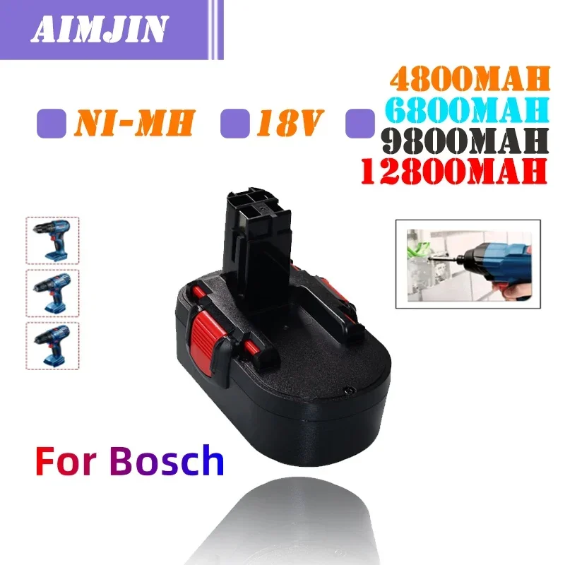 

4.8/6.8/9.8/12.8Ah 18V Remplacement Battery for Bosch BAT025 BAT026 BAT160 2607335277 2607335535 2607335735 PSR 18 VE-2 GSR