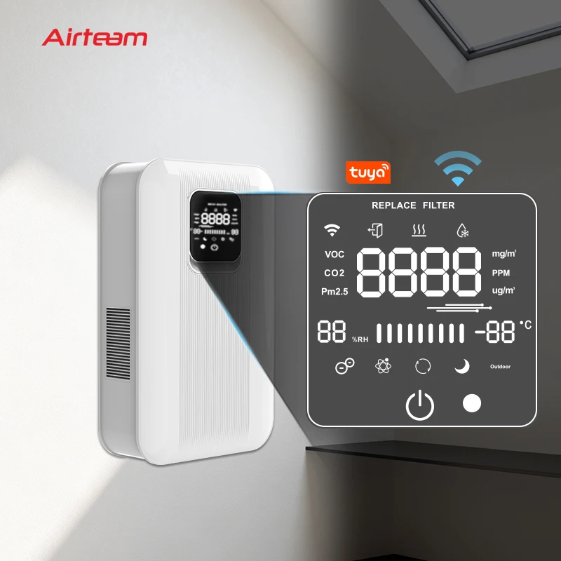 Modern Energy Saving Recovery MVHR Ventilation Ductless Erv HVAC System Ventilation For Apartment Villa
