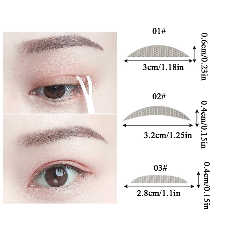 240개/팩 쌍꺼풀 테이프 세 가지 스타일 큰 눈 효과 투명 쌍꺼풀 스티커 접착제 없이 셀프 접착 쌍꺼풀 패치