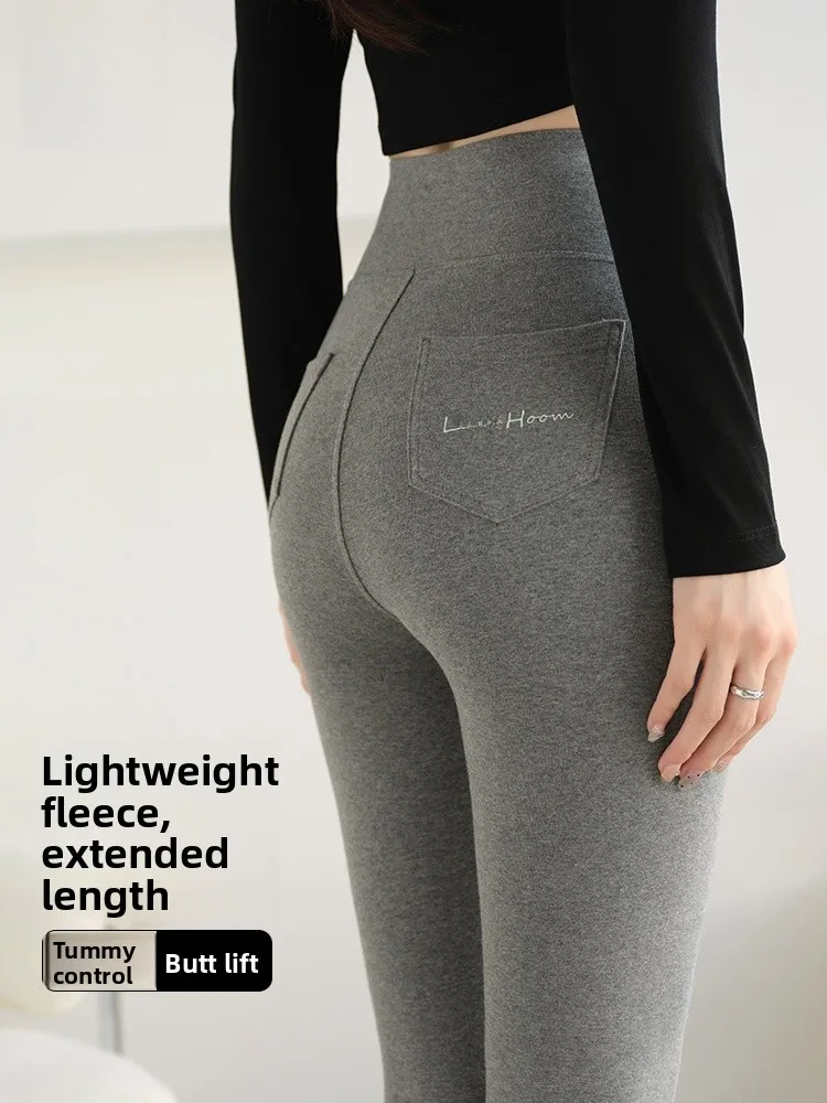 Yogabroek met hoge taille Lange lengte Warm Fce Comfortabele afslankende buikverstrakking Dames plus maat basislaagbroek