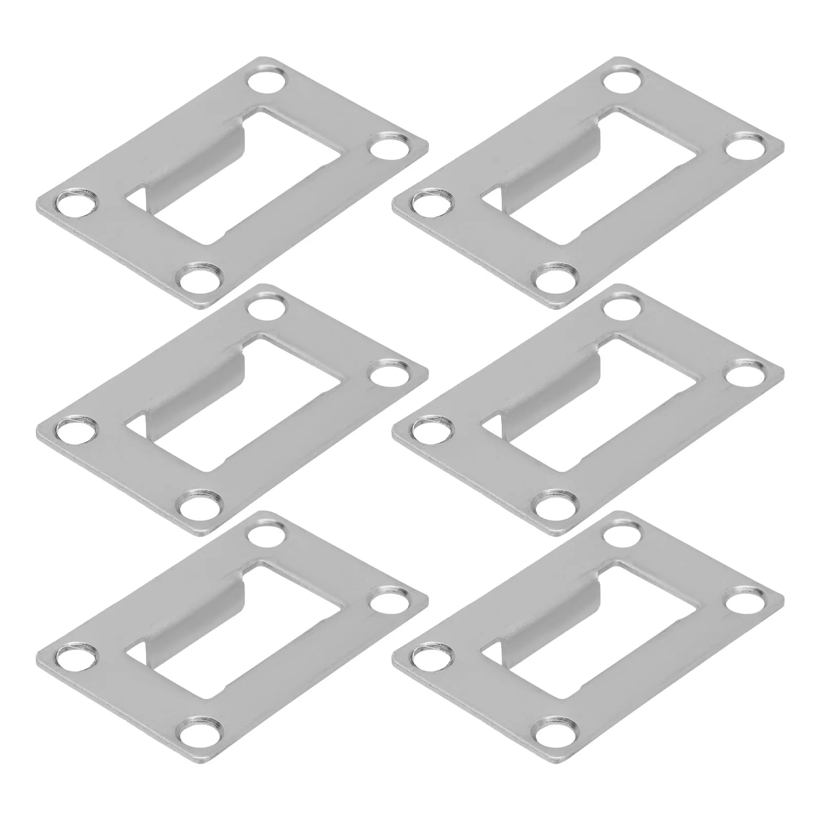 

6pcs Anti-theft Door Buckle Plates Large Deadbolt Strike Stainless Steel Exterior Doors Hole Filler 22mm Thickened Strike Plate