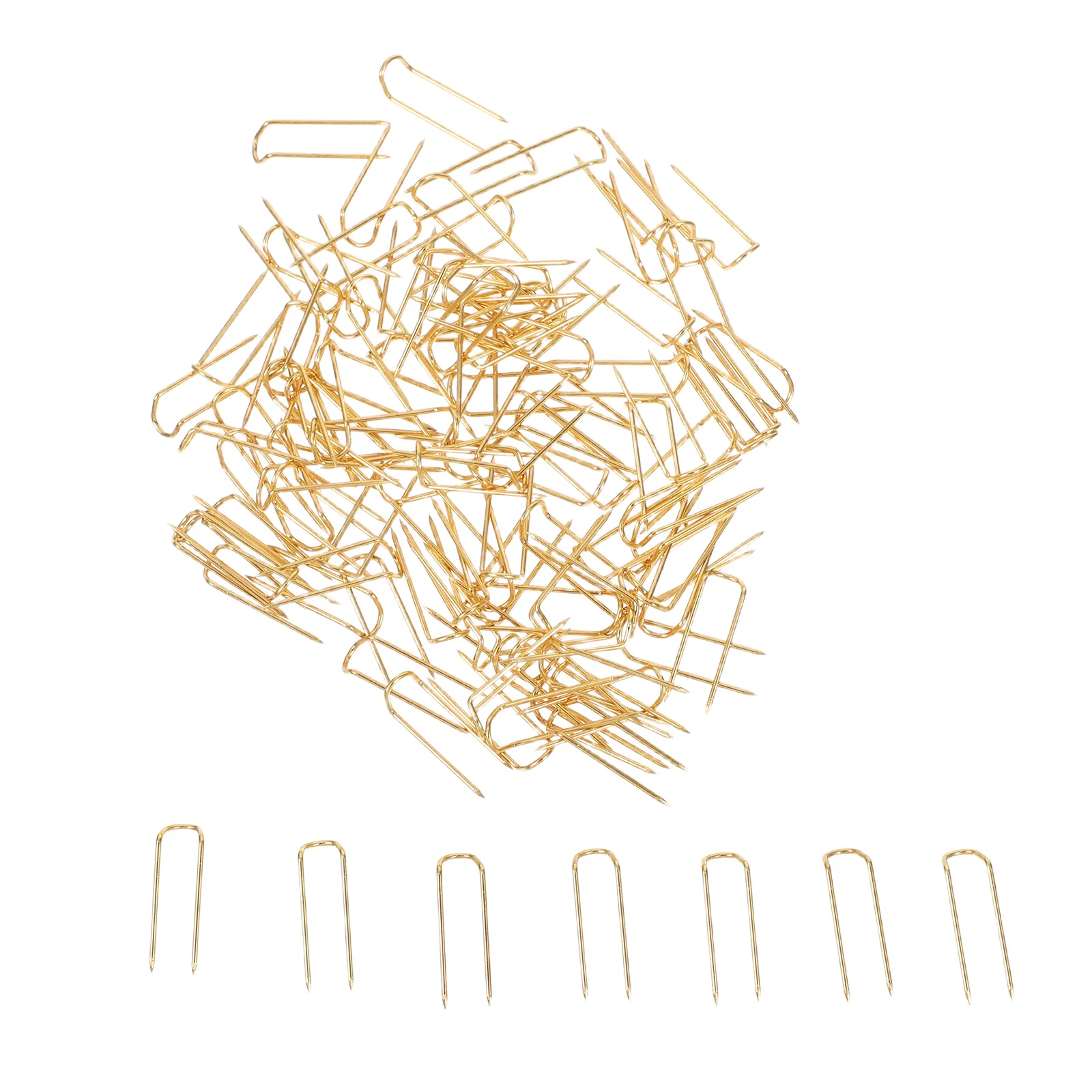 

100Pcs U Shaped Fork Pins Stainless Steel Quilting Positioning Fabric Fixing Multipurpose Sewing Craft Pins Sewing U-Pins