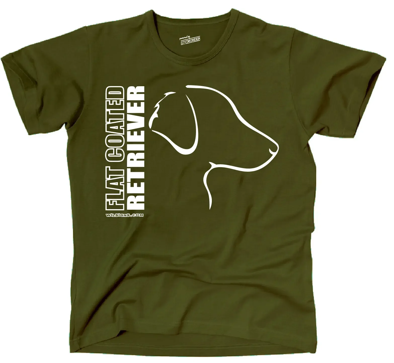 Print Round Neck Man TWILPROF T-Shirt Hunde FLAT COATED RETRIEVER Profil WILSIGNS Siviwonder Print T-Shirts