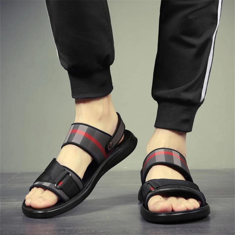 Sandals Men 2024 Trend Summer Outdoor Leisure Non-slip Beach Luxury Brand Sandal High Quality Soft Sole Dual-purpose Sandals Men