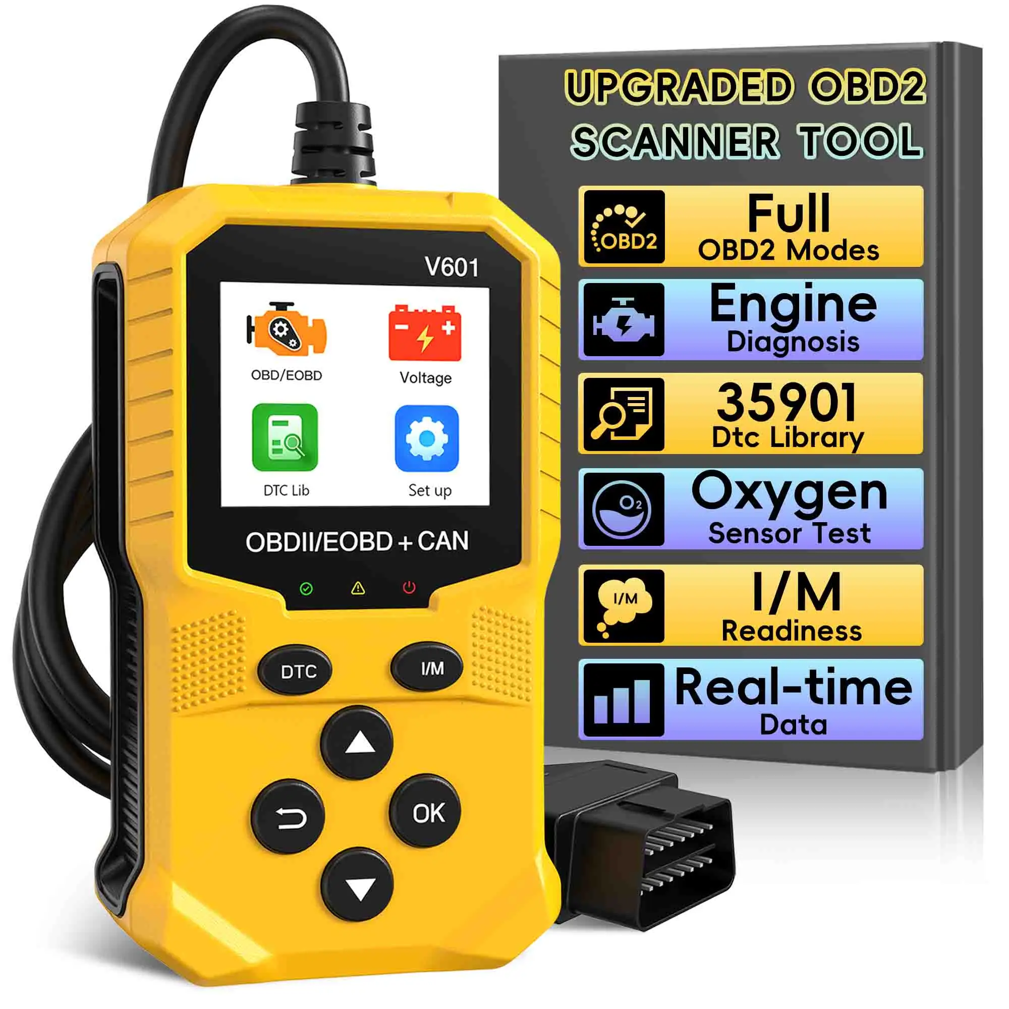 Car Code Reader, OBD2 Scanner Diagnostic Tool for Cars and Trucks, Check Engine Code Reader, OBD2 Scanner with Reset