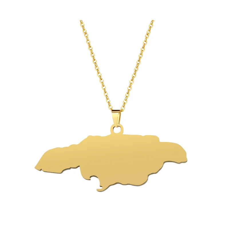 Stainless Steel Jamaica Map Pendant Necklaces 6 Kinds Of Style Gold Color Jamaican Women Country Map Jewelry Gift