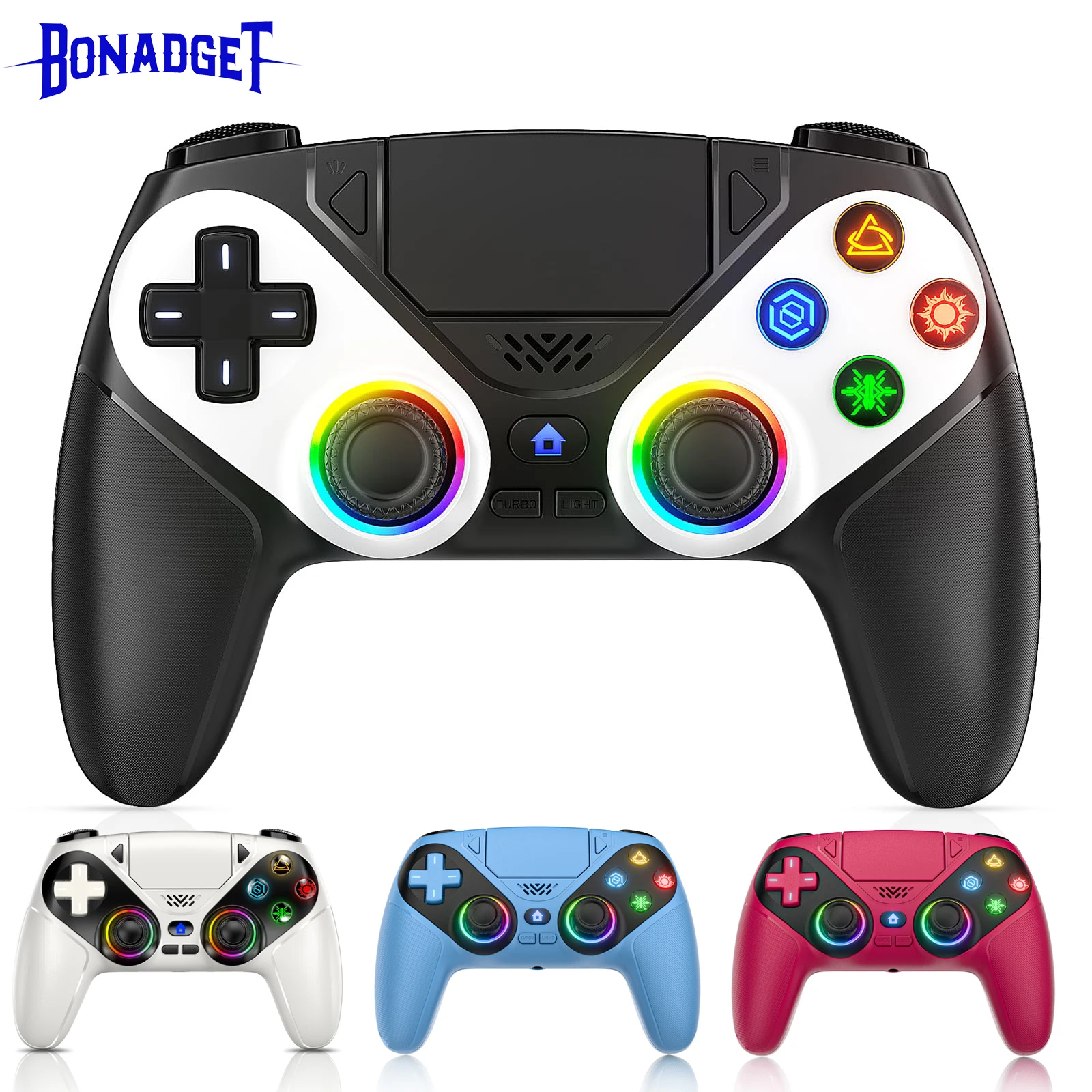 

Game Controller for PS5/PS5 Pro/Slim/PC Dual Vibration Built-in Headphone Jack 6-Axis Motion Contro Linear Hall trigger Gamepad