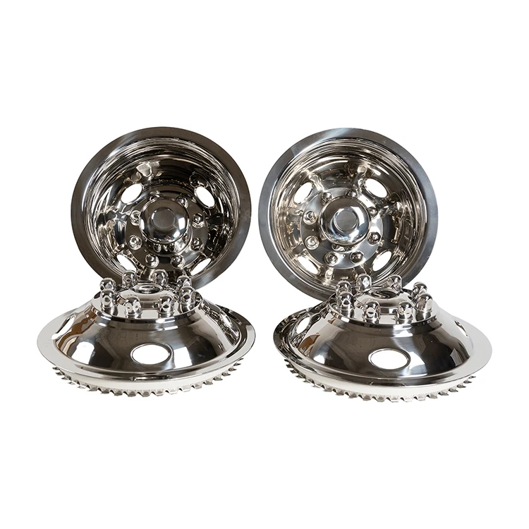 

16\" Stainless Steel Wheel Simulator Set 8 Lugs 4 Vent Holes Compatible 1974-2000 Chevy GMC Truck Accessories